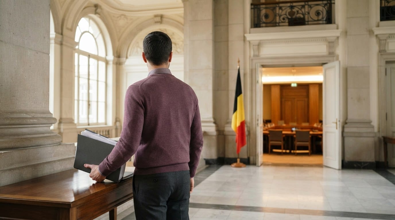 A policy maker in a government hall